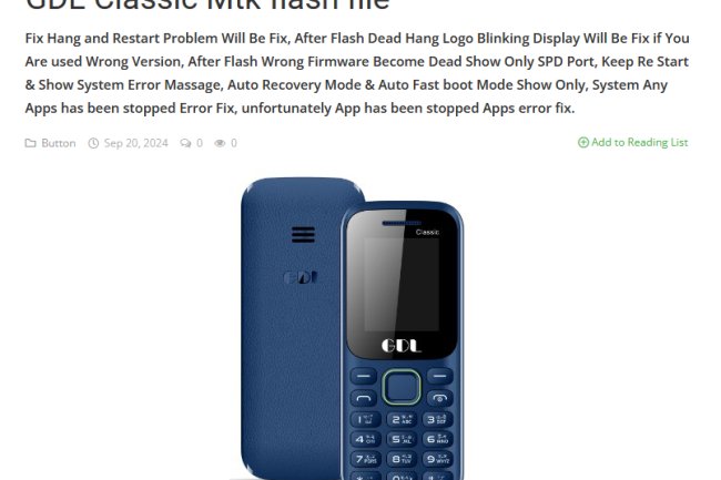 GDL Classic MTK flash file