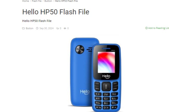 Hello HP50 Flash File