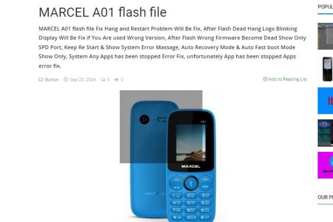 MARCEL A01  flash file