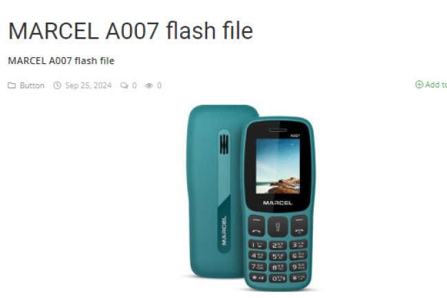 MARCEL A007 flash file