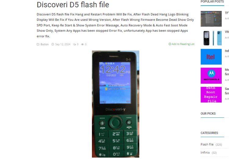 Discoveri D5 flash file