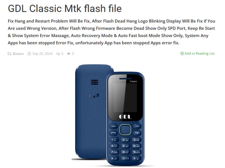 GDL Classic MTK flash file