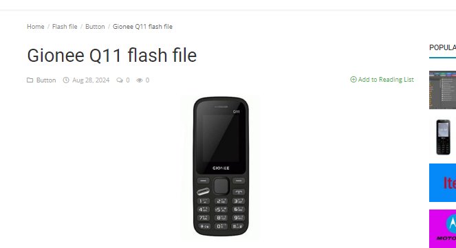 Gionee Q11 flash file