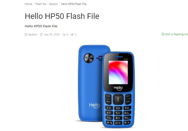 Hello HP50 Flash File