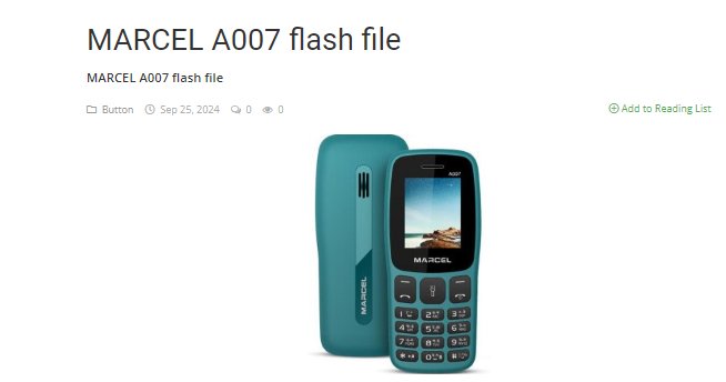 MARCEL A007 flash file
