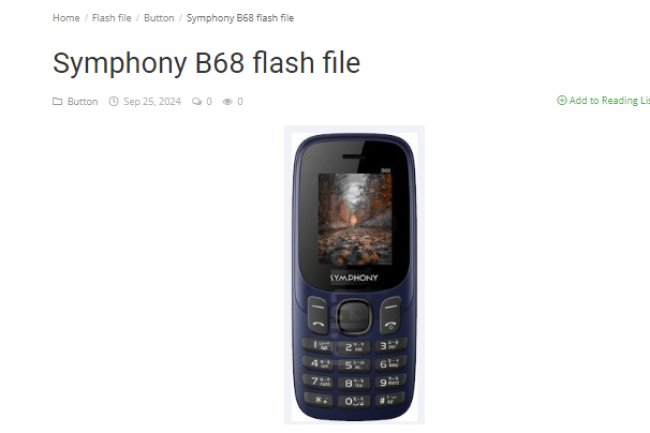 Symphony B68 flash file