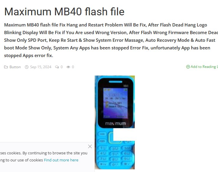 Maximum MB40 flash file