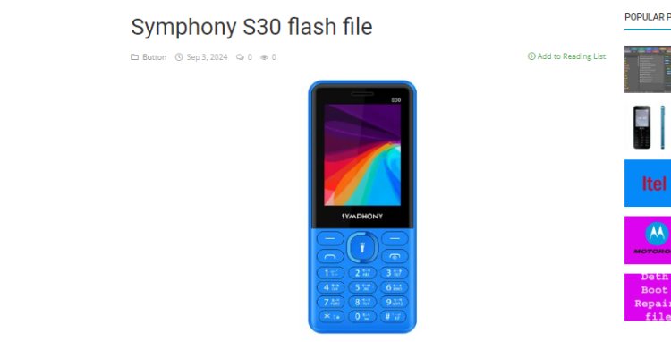 Symphony S30 Flash file