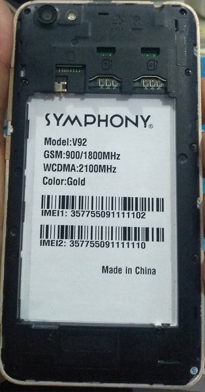 Symphony V92 HW1 V8 flash file